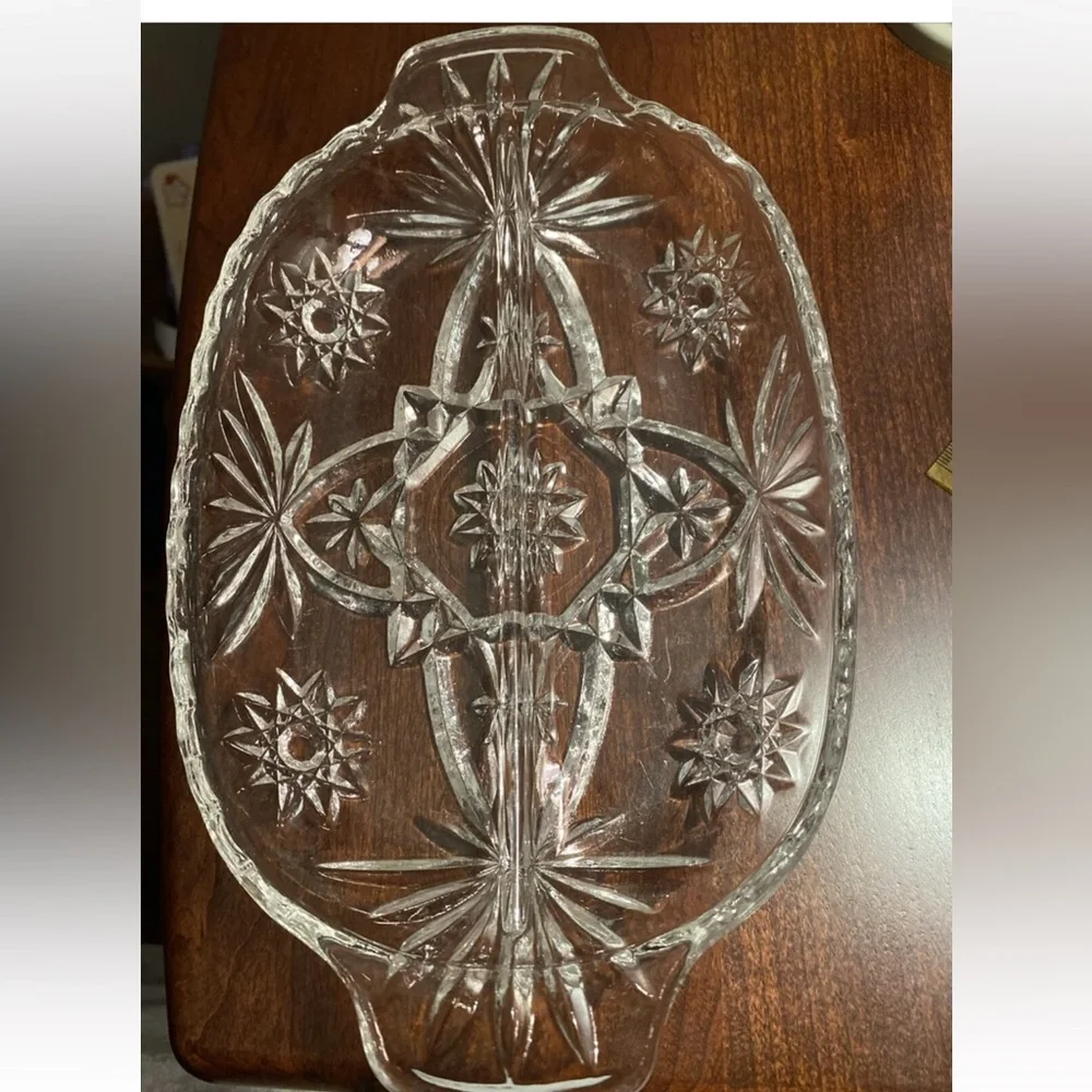 Vintage Star of David elegant divided relish dish